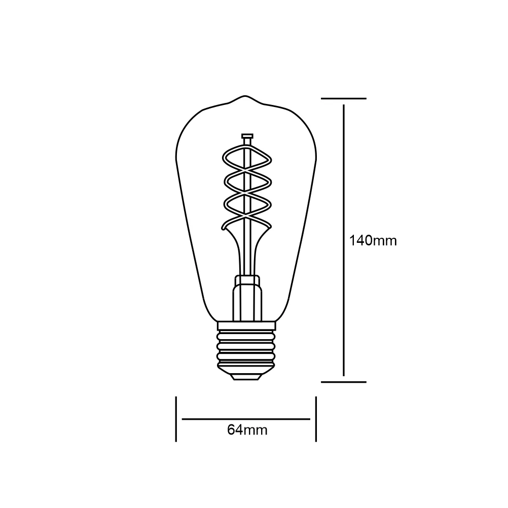 Classic Style LED Tradition Tip/M ST64 E27 Dimmable 4W 2100K 120lm 4600041  Luxram Classic Style